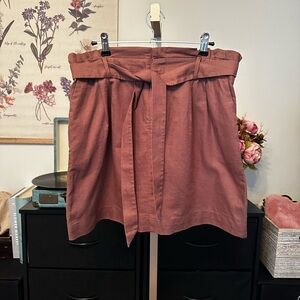 LOFT brown skirt with tie. Size 10. Perfect condition.